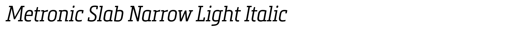 Metronic Slab Narrow Light Italic image